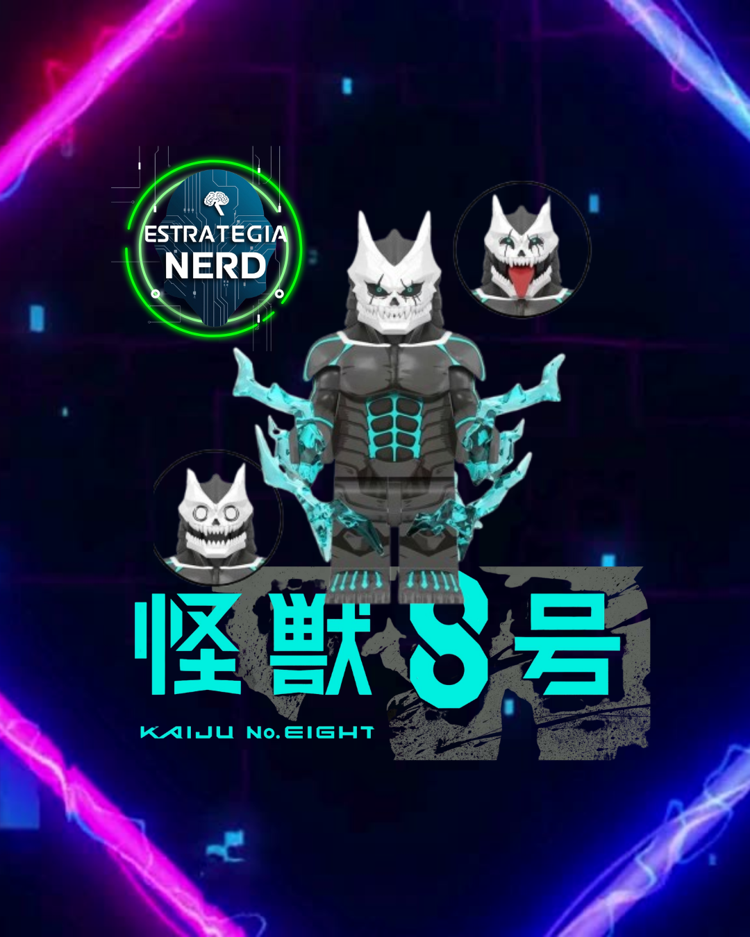 Action Figure Kaiju No. 8 Blocos Hibino Kafka