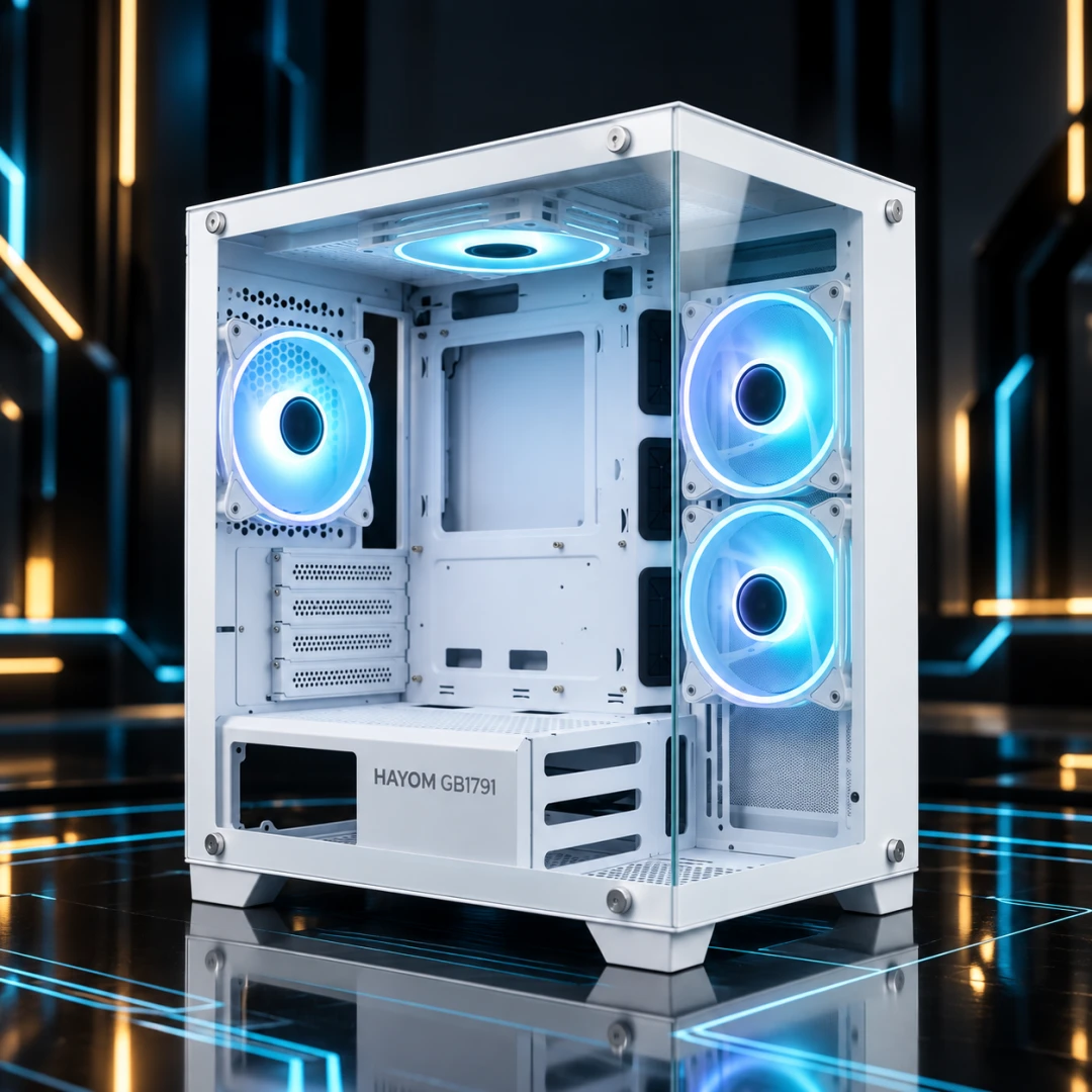 Gabinete Hayom GB1791 Branco Micro-ATX com 4 Fans RGB