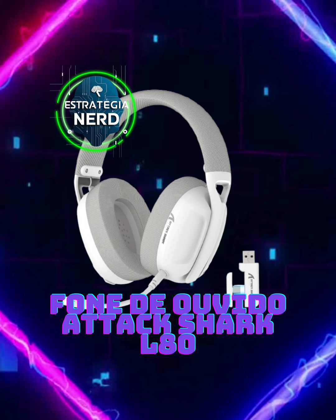 Headset Gamer ATTACK SHARK L80PRO Wireless 7.1 Ultra Leve