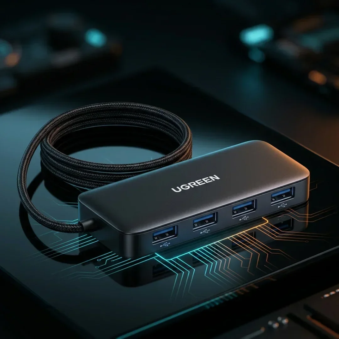 Hub USB 3.0 Ugreen 4 Portas Ultra Slim (Cabo 1 Metro)