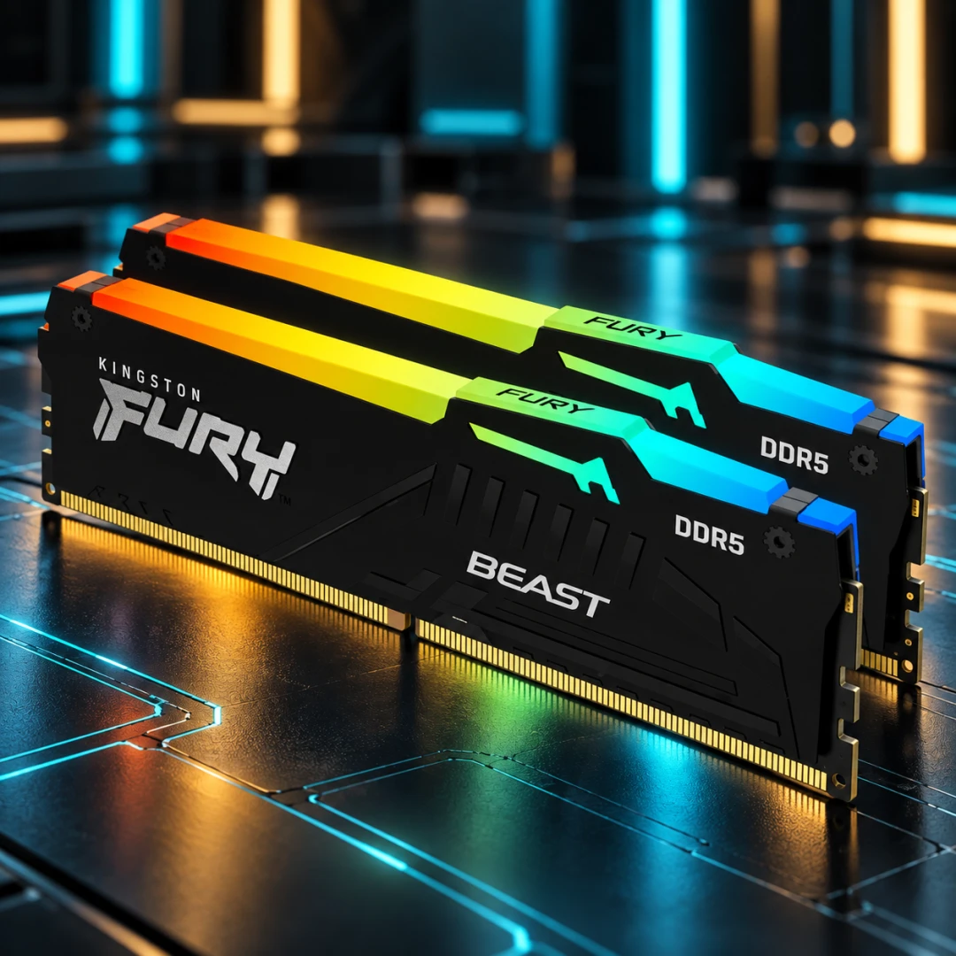 Memória Kingston Fury Beast RGB 32GB (2x16GB) DDR5 6000MT/s CL30
