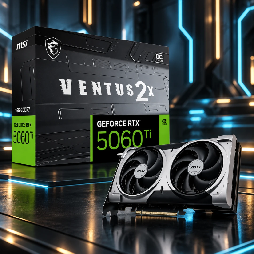 Placa de Vídeo MSI GeForce RTX 5060 Ti Ventus Plus 16GB GDDR7