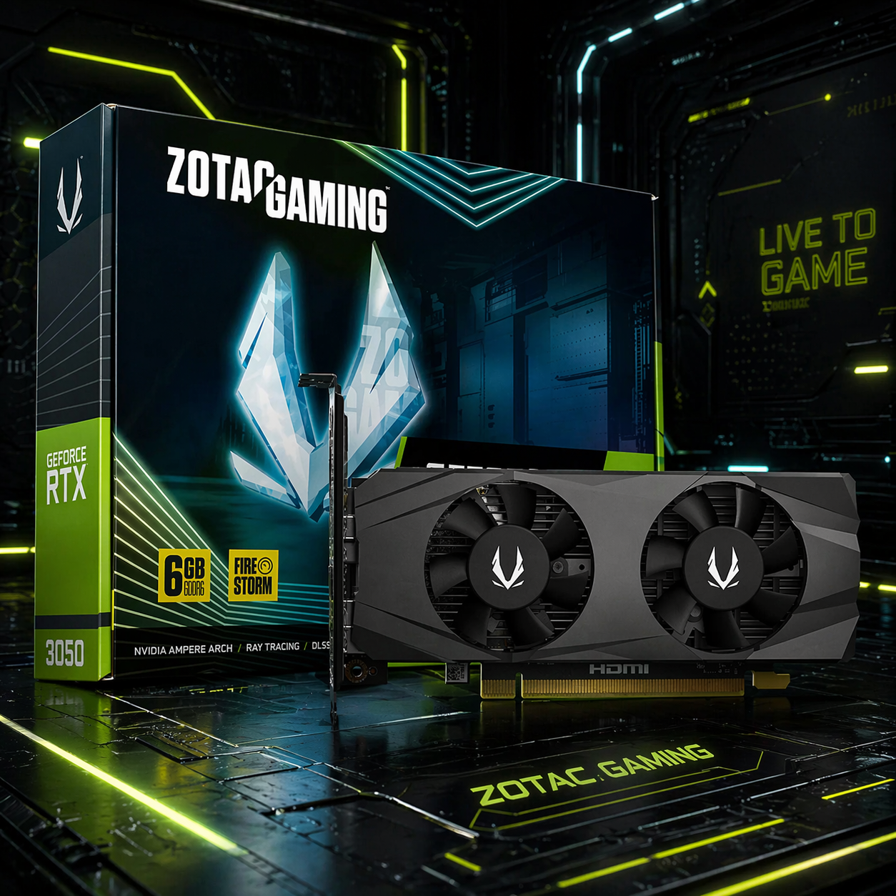 Placa de Vídeo Zotac NVIDIA GeForce RTX 3050 Twin Edge 6GB