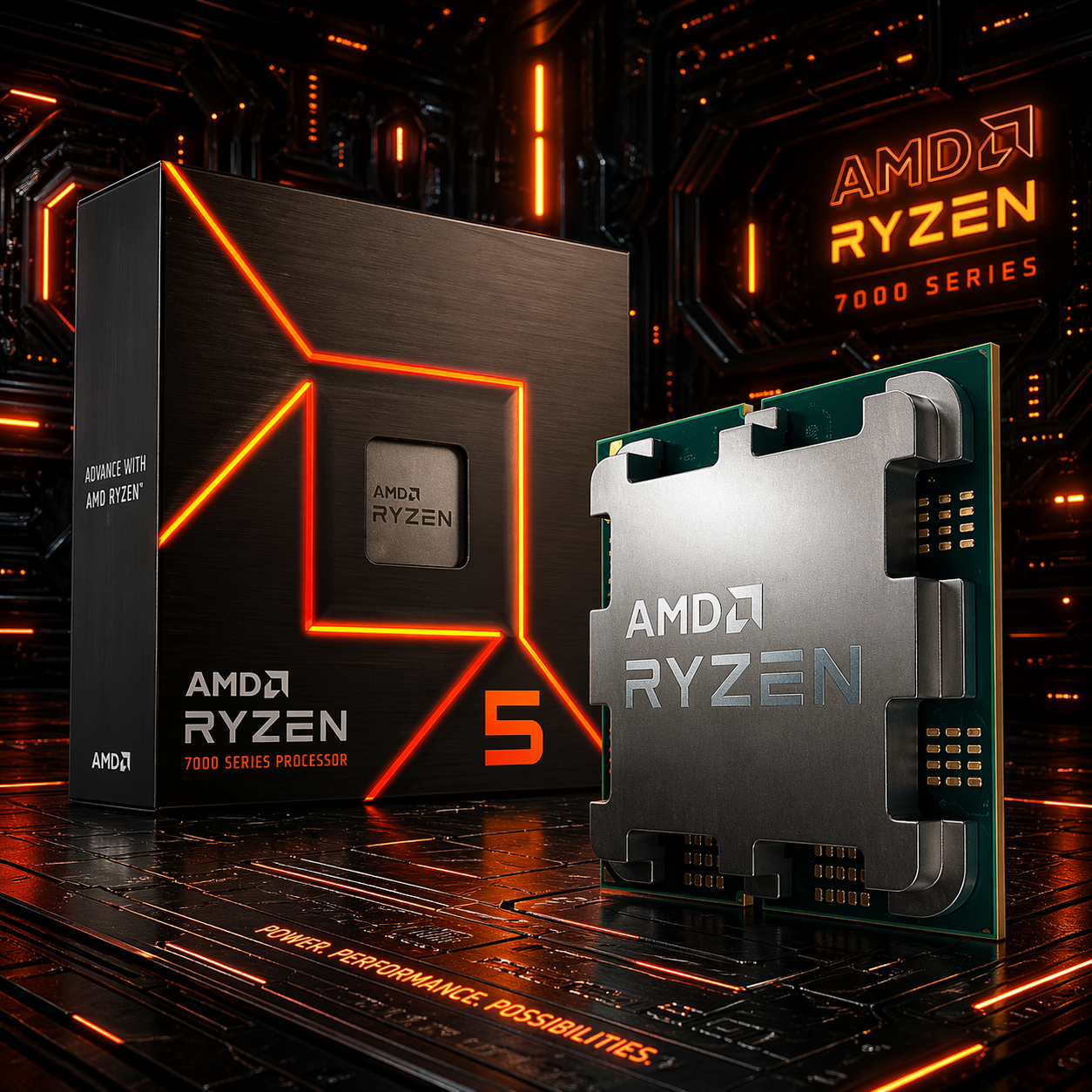 Processador Gamer AMD Ryzen 5 7600X 6 Núcleos até 5.3GHz com Gráficos Integrados