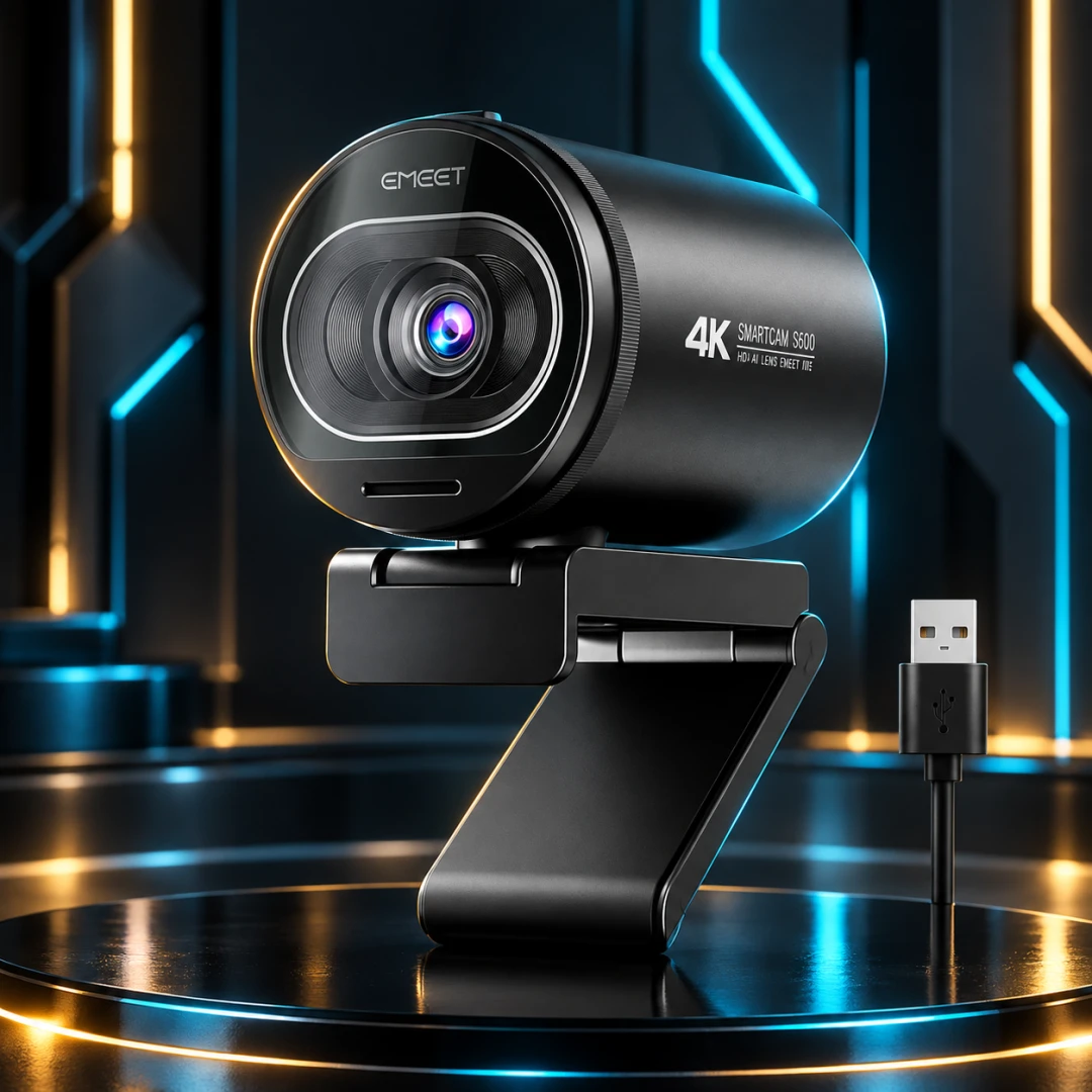 Webcam EMEET S600 4K Sensor Sony com Autofoco