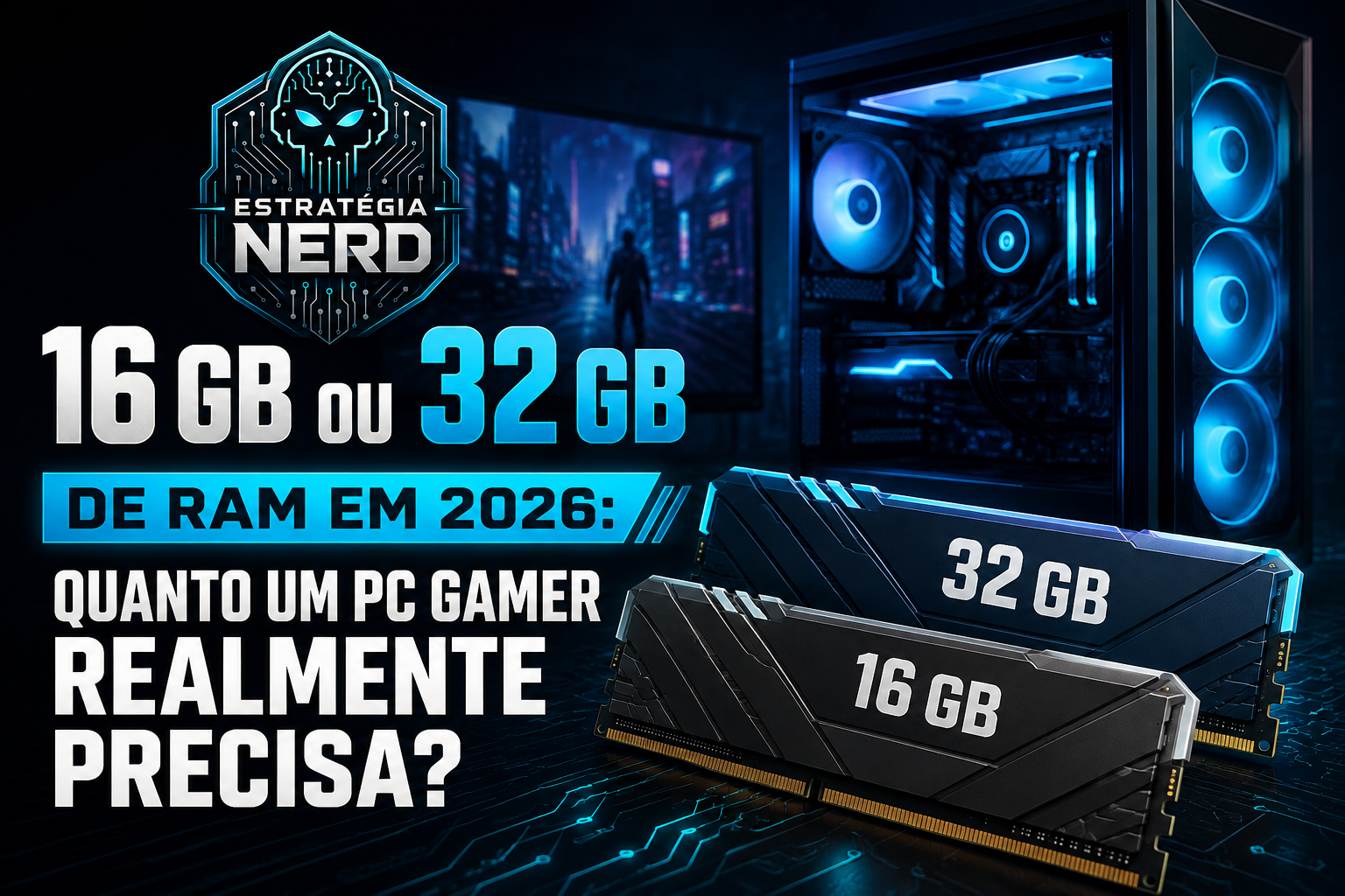 16 GB ou 32 GB de RAM em 2026: quanto um PC gamer realmente precisa?