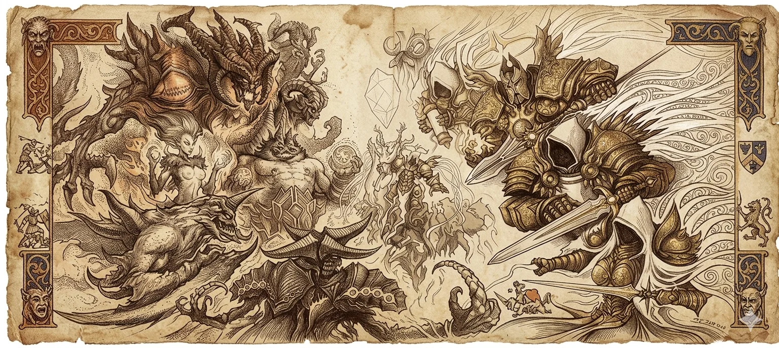 Anjos contra demonios guerra eterna Diablo